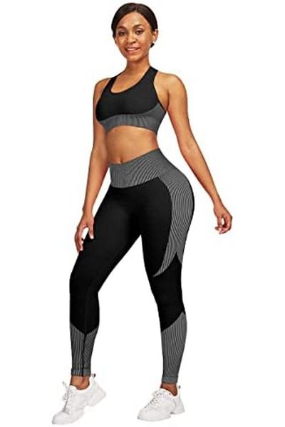 Dee-Trimmer Dee Trimmer 2-Piece Seamless Sweat Suit for Women Sports Fitness Workout And Yoga