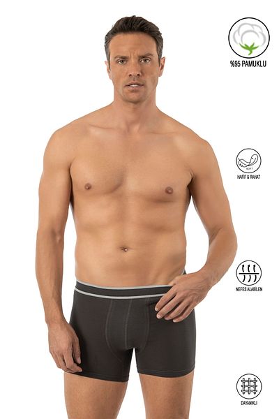 ÖZKAN underwear Özkan 11226 Men's 95% Cotton Lycra Single Jersey Fabric Flexible Comfortable Boxer Shorts