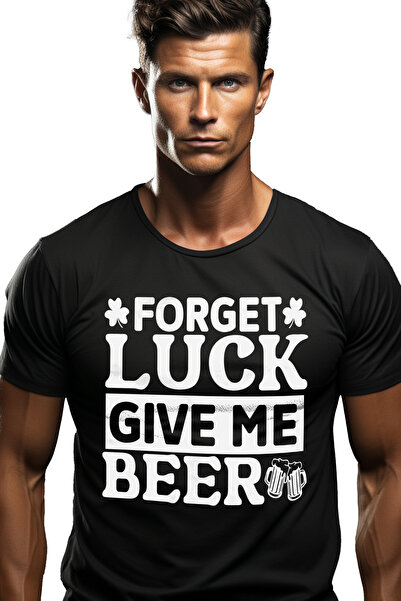 StoryGift Romania Men's T-Shirt With Text "forget Luck, Give Me Beer" - Forge...