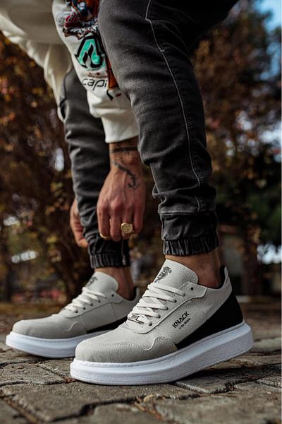Knack Daily High Sole Suede Shoes - 040 Stone
