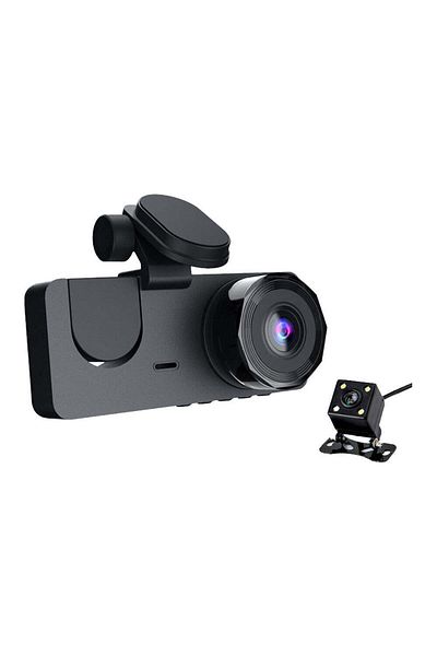 Velixo Triple Dash Camera 1080p, 170° Angle, 2” Display, Night Vision, Motion Detect, Loop Rec, G-sensor