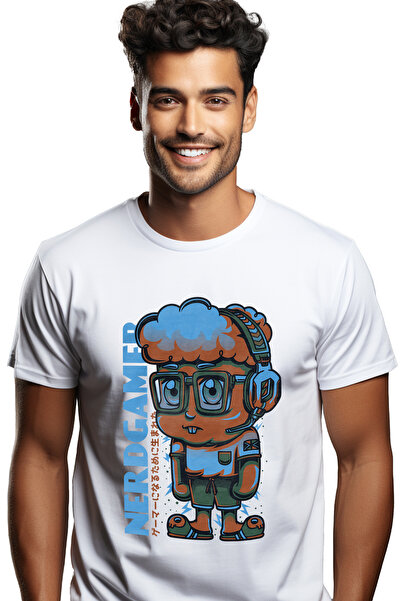 StoryGift Romania Tricou Barbati Cu Figurina Baiat Par Gret Gamer, Ochelarii ...