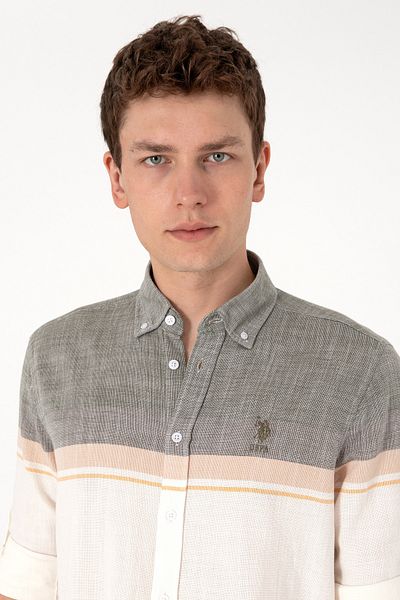 U.S. Polo Assn. Men's Khaki Long Sleeve Shirt 50306336-Vr027