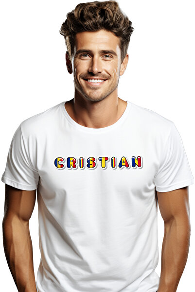 StoryGift Romania Tricou Barbati Cu Numele Cristian, Romania, Suporter, Steag...