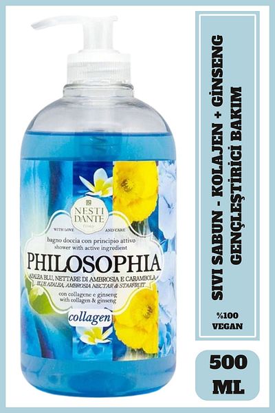 Nesti Dante Philosophia 500ml Collagen Liquid Soap - Antioxidant and Anti-Aging