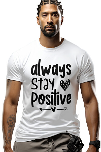 StoryGift Romania Tricou Barbati Cu Textul "always Stay Positive" - Ramai Mer...
