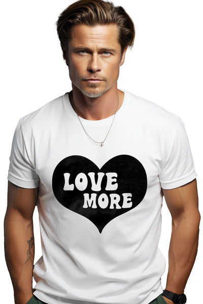 StoryGift Romania Tricou Barbati Cu O Inima In Care Scrie "love More" - Iubes...