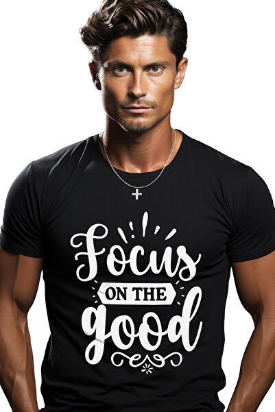 StoryGift Romania Tricou Barbati Cu Textul "focus On The Good" - Focuseaza-te...