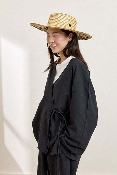 Ceylan Otantik Black Organic Linen Tunic with Ties