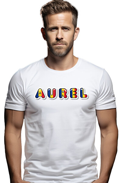 StoryGift Romania Tricou Barbati Cu Numele Aurel, Romania, Suporter, Steagul ...