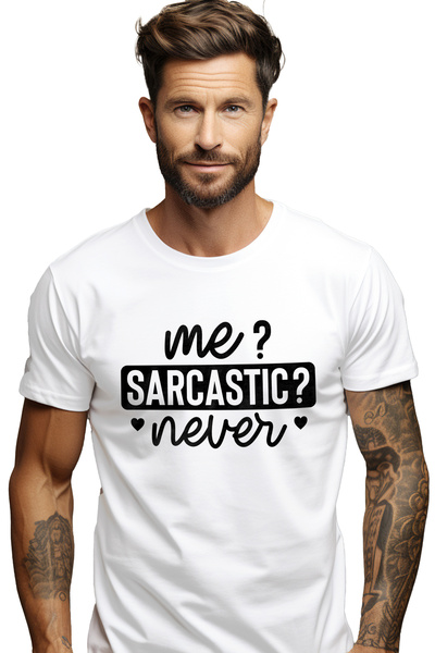StoryGift Romania Tricou Barbati Cu Textul In Engleza "me? Sarcastic? Never" ...