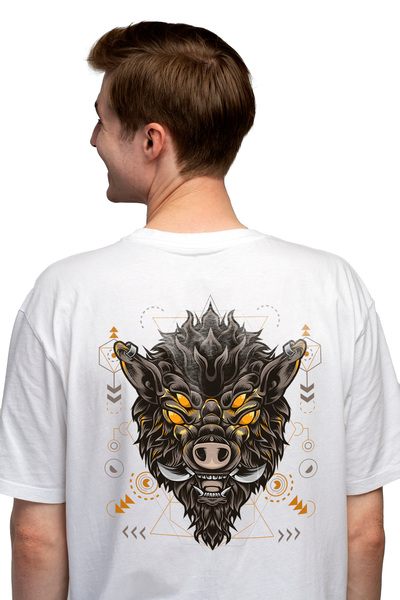 StoryGift Romania Tricou Barbati Cu Porc Mistret, Monstru, Ochi, Geometric, C...