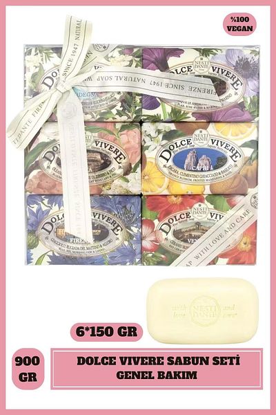 Nesti Dante Dolce Vivere 6-Piece Soap Set - 150Gr Serdegna, Portofino, Roma, Capri, Firen General Care