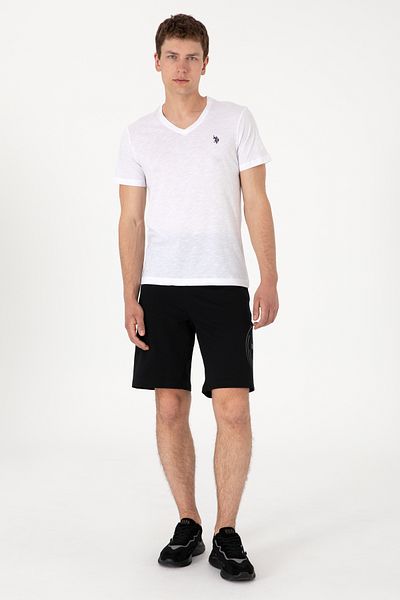 U.S. Polo Assn. Ανδρικό μαύρο πλεκτό σορτς 50300150-VR046
