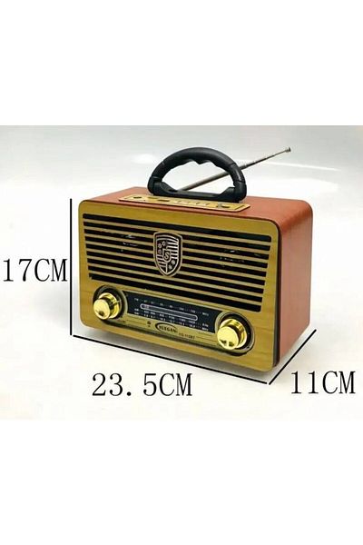 MACVI Macvi® Retro Bluetooth Radio Speaker, YG-112BT, Gold