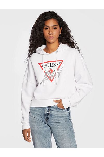 Guess Icon Blouse W2BQ17 KB683 White Regular Fit