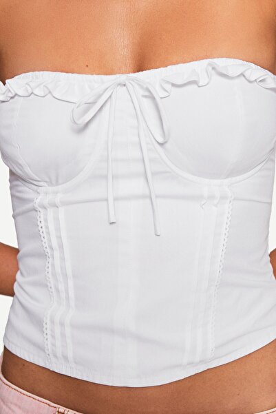 Bershka Poplin Bandeau Top