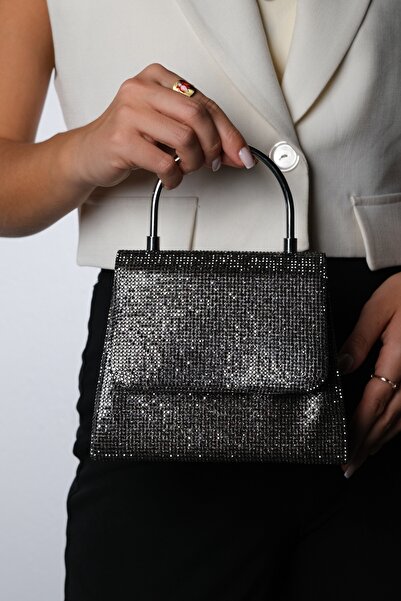 LuviShoes LAMAYA Платинова сумочка для жінок з камінням