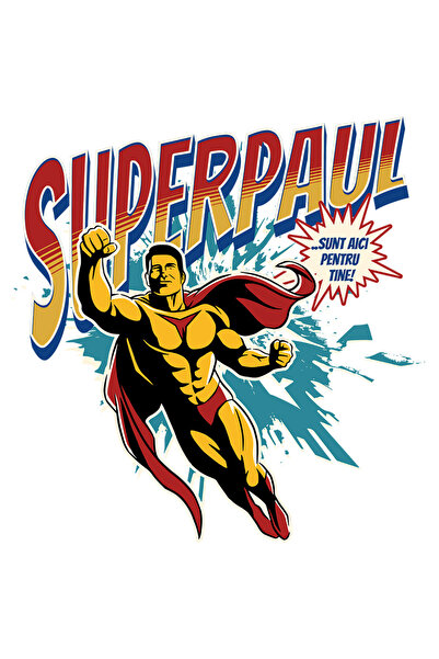 StoryGift Romania Sticker Adeziv 90CM Super Paul, SuperErou Sunt Aici Pentru ...