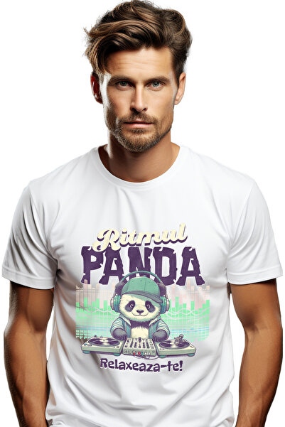 StoryGift Romania Tricou Barbati Ritmul Panda. Relaxare Distrctie Petrecere C...