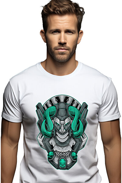 StoryGift Romania Tricou Barbati Cu Taur, Robot, Mecha, Cabluri, Cristale, Sf...