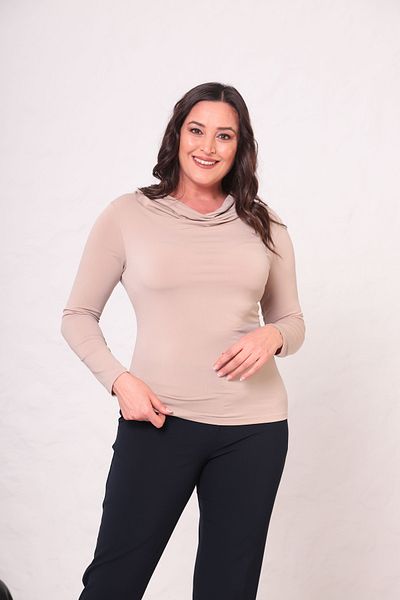 Shahiqa Plus Size Draped Collar Bodycorn Blouse