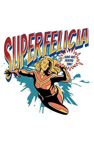 StoryGift Romania Sticker Eticheta 50CM Super Felicia, SuperErou Sunt Aici Pe...