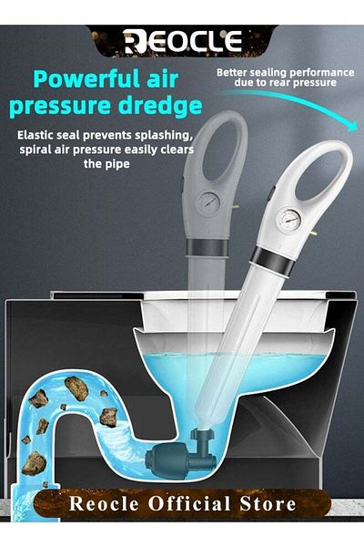 REOCLE Powerful Toilet Plunger Air Drain Blaster Sink Plunger Drain Clog Remover Tool for Toilet & Shower