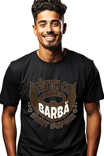 StoryGift Romania Tricou Barbati Taticii Cu Barba Sunt Superi Cool Barbati Fa...