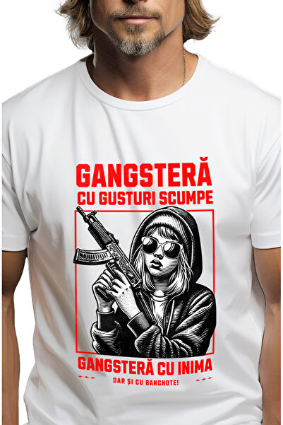 StoryGift Romania Tricou Barbati Gangstera Cu Gusturi Scumpe Si Cu Inima Cu I...