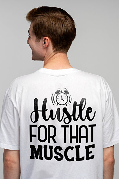 StoryGift Romania Tricou Barbati Cu Mesajul "hustle For That Muscle" - Munces...