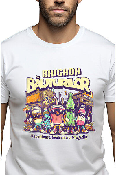 StoryGift Romania Tricou Barbati Brigada Bauturilor Echipa Puternica Suc Cafe...