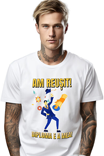 StoryGift Romania Tricou Barbati Am Reusit! Diploma E A Mea! Barbat Absolvent...