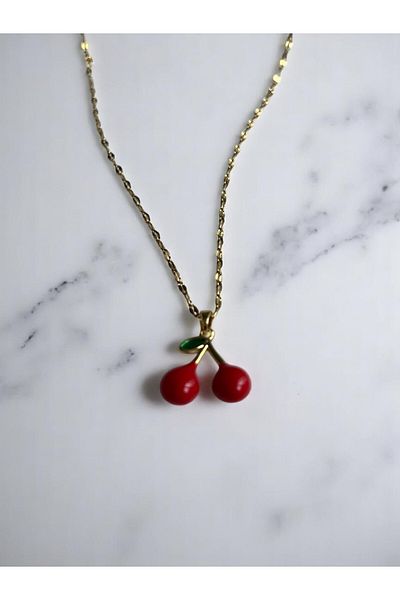 NAİFTAKIAKSESUAR Women's Cherry Model Steel Necklace