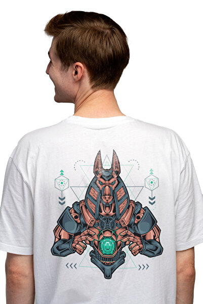 StoryGift Romania Tricou Barbati Cu Anubis, Mecha, Sci Fi, Geometric, Mitolog...