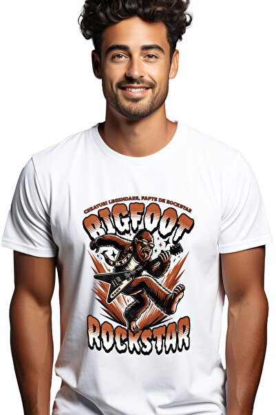 StoryGift Romania Tricou Barbati Bigfoot Rockstar - Creaturi Legendare, Fapte...