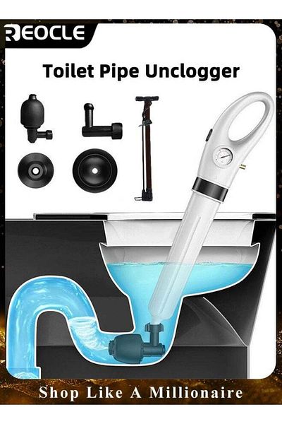 REOCLE Powerful Toilet Plunger Air Drain Blaster Sink Plunger Drain Clog Remover Tool for Toilet & Shower