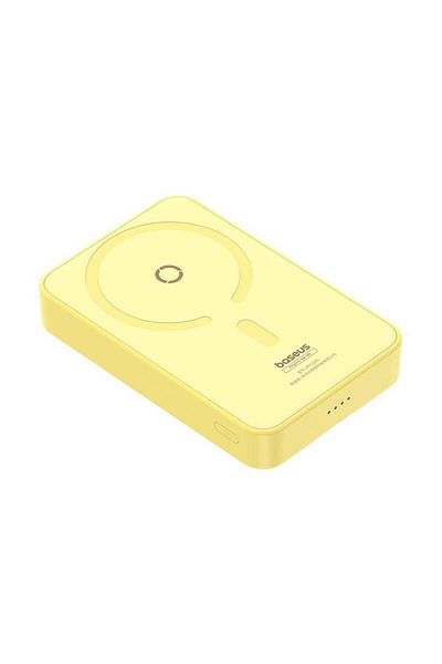 Baseus External Battery, Baseus, Magnetic, USB-C, 5000mAh, 20W, Cable Type-C, 3A, 30cm, Magnetic, Yellow