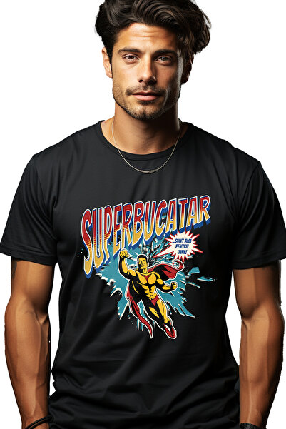 StoryGift Romania Tricou Barbati Super Bucatar Supererou Sunt Aici Pentru Tin...