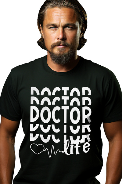 StoryGift Romania Tricou Barbati Cu Inimioara Si Textul "doctor Life" - Viata...