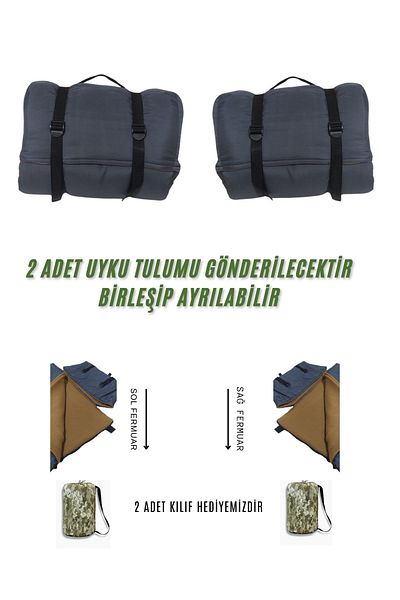 Med Online Double 2-Person Combine and Detachable Sleeping Bag (-25) Micro Water Repellent Different Colors (2.15×1.50 m)