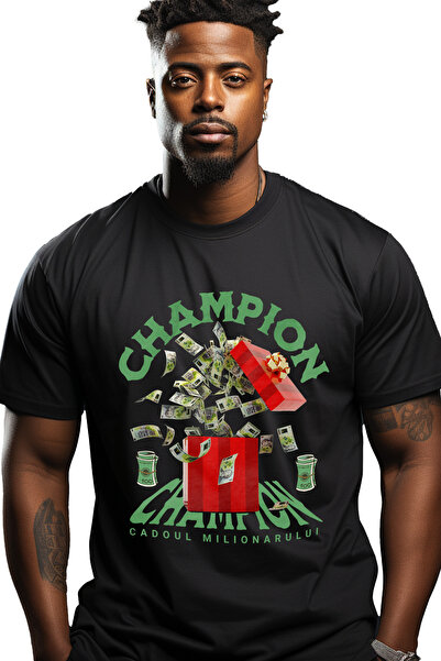 StoryGift Romania Tricou Barbati Champion - Cadoul Milionarului Cu Imprimeu P...