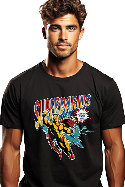 StoryGift Romania Tricou Barbati Super Darius, Supererou Sunt Aici Pentru Tin...