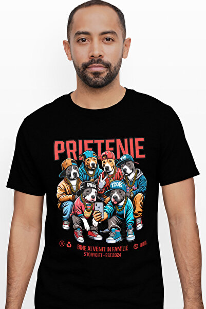 StoryGift Romania Tricou Barbati Prietenie - Pitbull Din Cartier, Familie Cu ...