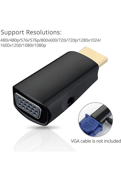 zola HDMI - VGA adapter, audio output, minijack, black