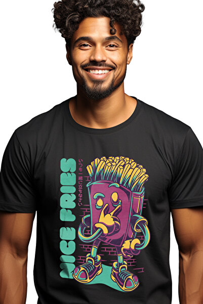 StoryGift Romania Tricou Barbati Cu Text In Engleza Nice Fries, Portie Cratof...