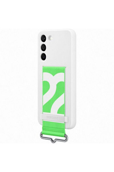 Samsung Protective Silicone Cover With Strap For Galaxy S22 (S901), White
