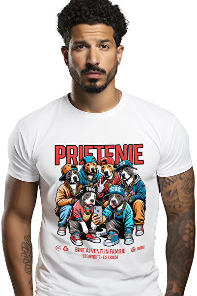 StoryGift Romania Tricou Barbati Prietenie - Pitbull Din Cartier, Familie Cu ...