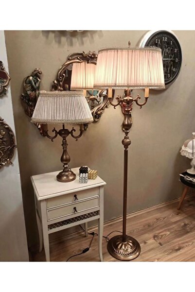 ROSA BIANCA CASA Ottoman Lambader BRONZ Ayak VİZON Şapka 170cm.