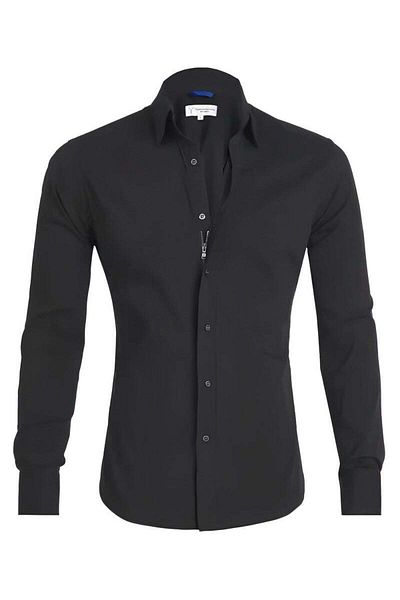 REOCLE Men's Dress Shirts Solid Long Sleeve Stretch Wrinkle-Free Formal Shirt Casual Button Down Shirts